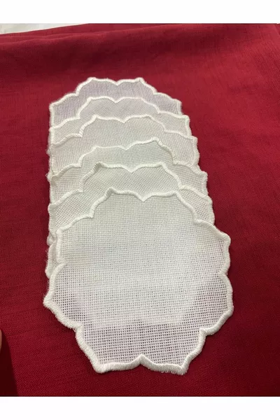 6 Tovaglioli da Cocktail Ricamabili in Punto Croce