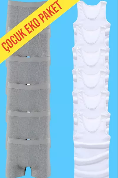 Boys' 2-Piece Cotton Jersey Set 6 Tank Tops 6 Boxers