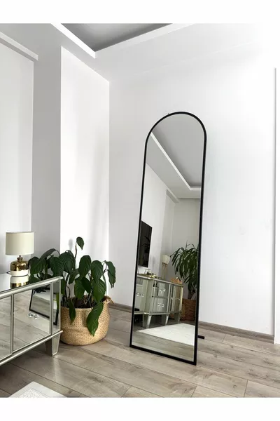 Black Metal Framed Cm Oval Floor Mirror