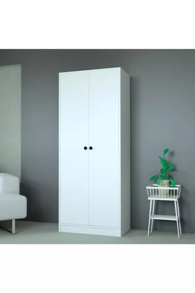 Vegas Armadio con Appendiabiti e Ripiani N.4 Bianco