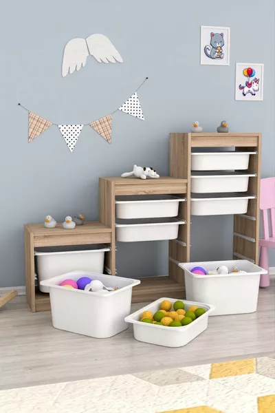 Swiss 9 White Basket Sonoma Body Multipurpose Cabinet
