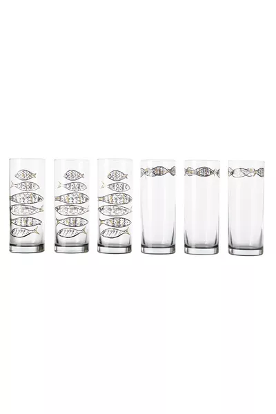 Set di 6 bicchieri da rakı Gold Fish - ml