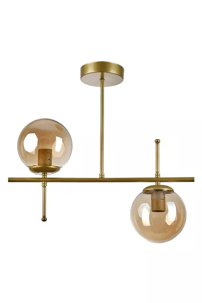 فيريس صالون تصميم عصري مطبخ غرفة نوم لون معتق ثنائي الثريا بزجاج عسلي