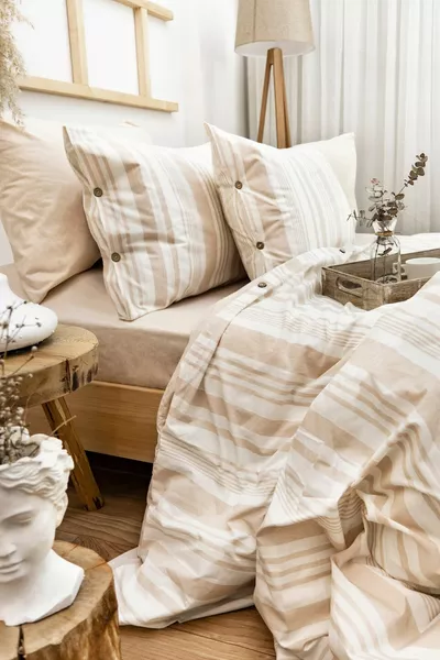 Set di Lenzuola Singolo Naturale Tinto del Filato Harmony Hues (Lenzuolo con Angoli)