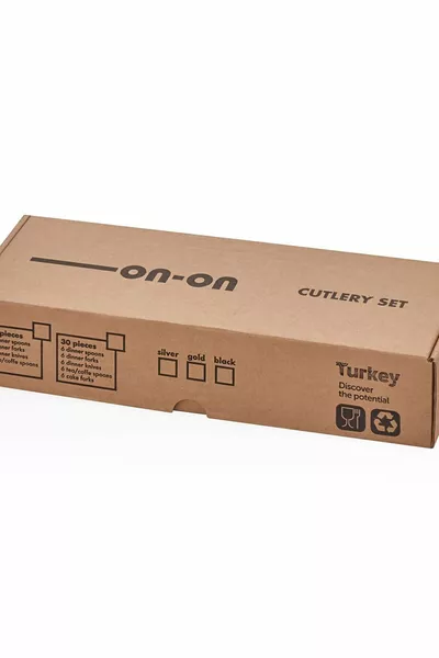 Комплект прибори за хранене Mokka Modern с външен вид от плат, от неръждаема стомана