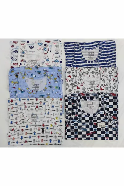 Poky Boys Mixed Color Cotton-Blend 6-Pack Tank Tops
