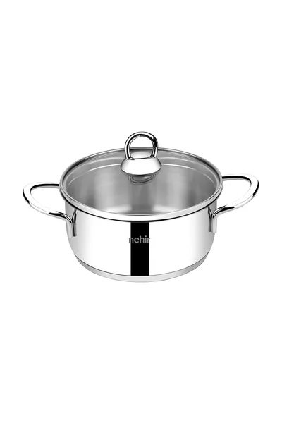 Silver 6-Piece Stainless Steel Mini Pots Set (cm)