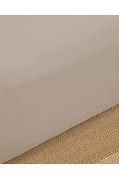 Effen katoenen super king hoeslaken koffiekleurige schuim