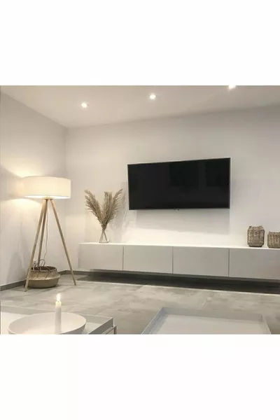 Joy TV Unit TV Stand Lower Module White Cm MDF