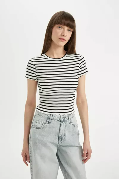 2er-Pack Mehrerpack T-Shirt mit geraden Streifen axns