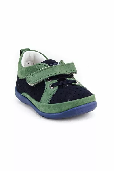 Unisex Bambini Navy-verde Pelle Supporto Ortopedico Primo Passo Scarpe