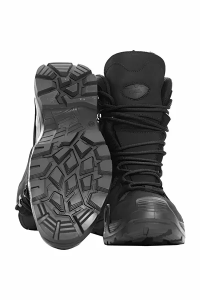  أسود Nubuck الجلود سستة الأحذية التكتيكية