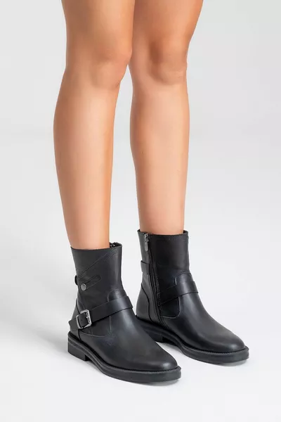 هارلوف أحذية جلدية نسائية اسود