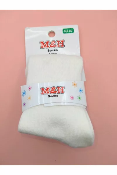 الأطفال والرضع كريم جوارب طويلة القطن Ecru