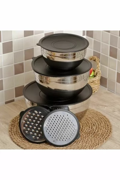 3-delige Rasp- en Bewaardoos Set, 9-delig