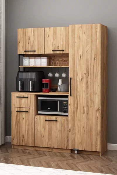 Ervin Airfry Coffee Corner Multi-Purpose Cabinet with Pantry and Single Door Atlantic Pine