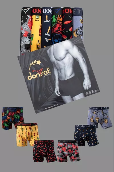 Erkek Desenli Boxer - 6'lı Özel Kutusunda BOHÇALIK ÖZEL PAKET