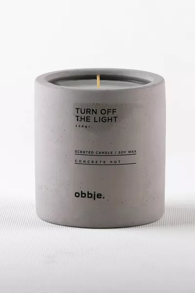 Bougie parfumée au cacao et à la crème, bougie décorative en béton, forme verticale avec une seule mèche