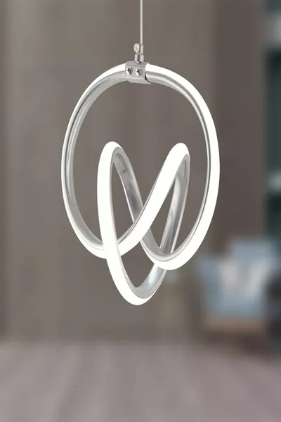 Venita Chrome Modern Pendant LED Chandelier White Light Living Room Kitchen Room Hall LED Chandelier