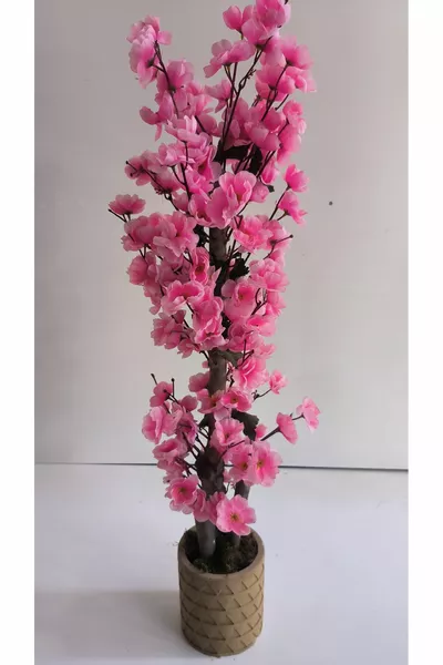 رياح الزهور الصناعية  سم اللون الوردي في وعاء خرساني ساكورا
