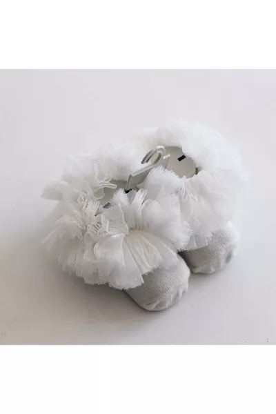 Chaussettes bébé fille écru à volants