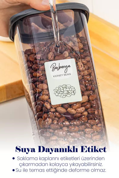 Комплект от 6 цветни етикетирани правоъгълни контейнера Peggy 2 литра, антрацит