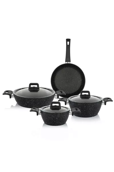 Set di Pentole Nere 7 Pezzi Savor Antiaderente e Inossidabile