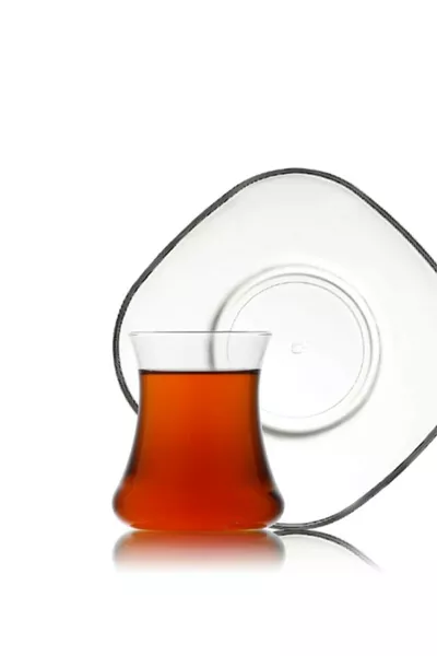 Nev Lal Çay Seti Bardak  Prç.6 Çay Bardağı - 6 Çay Tabağı