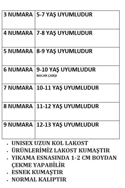 Unısex Kırmızı  Polo Yaka Uzun Kol T-shırt