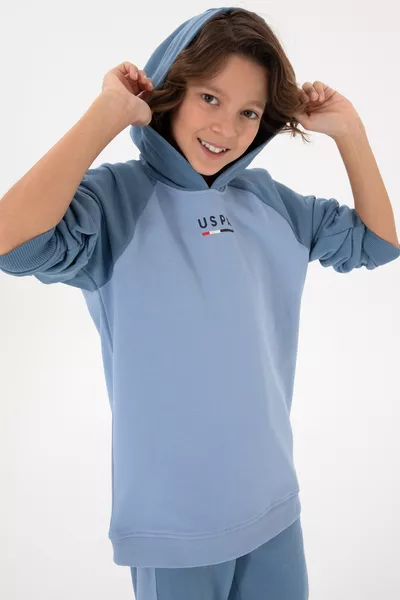 Sweat à capuche bleu clair pour garçon 