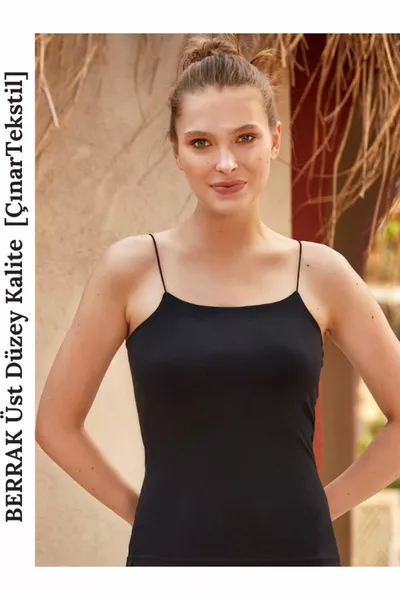 Modal Dunne Spaghettiband Enkele Tanktop Met Sokken Als Geschenk Asil_zade Çınar Tekstil