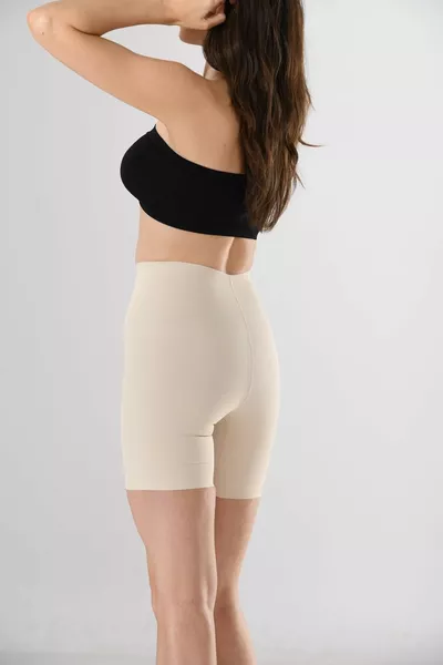  Женский корсет телесного цвета с лазерной резкой и штанинами