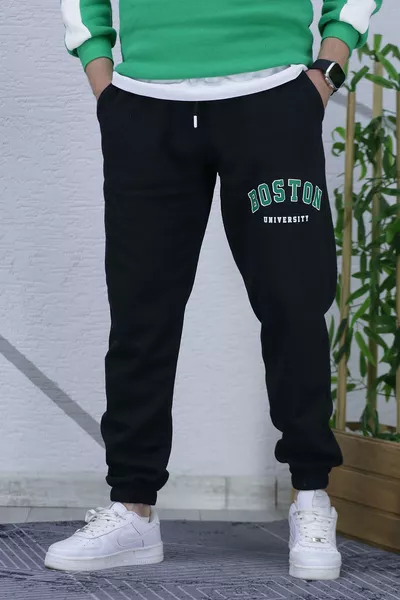 بنطال رياضي رجالي من شاردونلو بثلاث خيوط بطباعة جانبية بوسطن