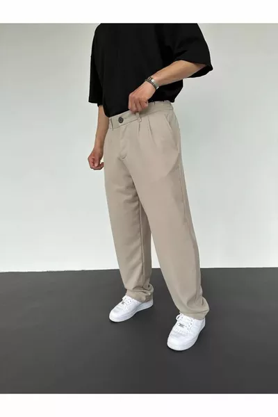 Pantaloni Baggy Classici a Pieghe Stagionali Larghe 