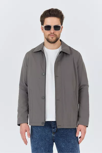 جاكيت صيفي وربيعي خفيف من القطن بلون زيتي