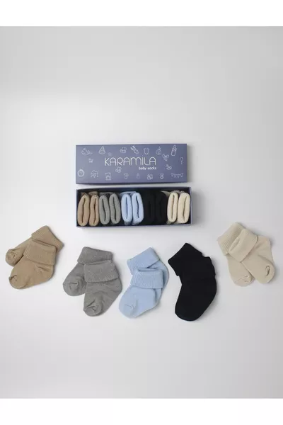 طقم جوارب للرضّع من 5 قطع للذكور BAMBU - جوارب حديثي الولادة - جوارب أطفال