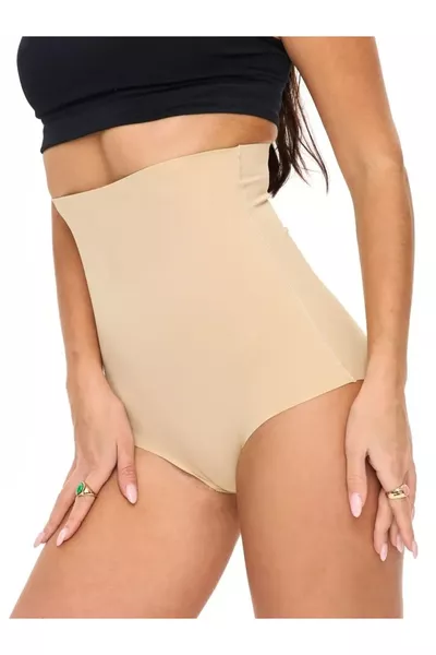 Private Hoch taillierter Laser-Cut-Slip-Korse in Hautfarbe, der keine Spuren zeigt