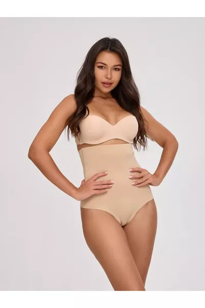 Private Model No Trace Shaping Comfortable Laser-Cut Brief Nude Color