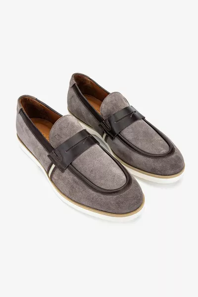 Мъжки бежови велурени обувки от естествена кожа