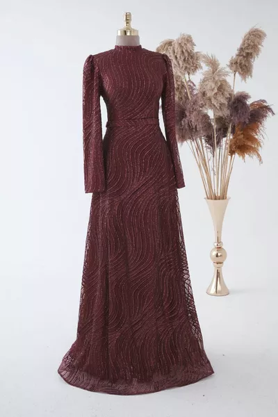 Gliter Hijab Evening Dresses Plus Size