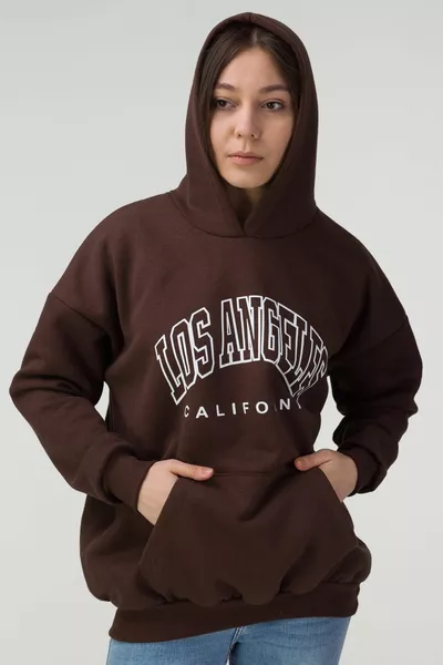 Unisex Los Angeles Bedrucktes Oversize-Oversize-Sweatshirt mit Kapuze