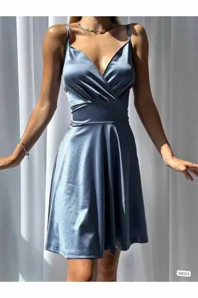 Abito da sera in raso doppiopetto con cinturino sottile Florida