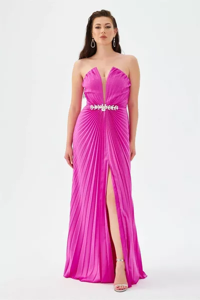 الفوشيه Plisoley حمالة حجر طويل مساء اللباس