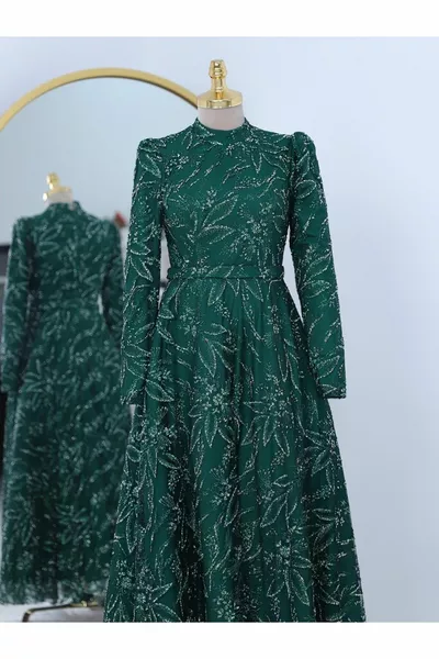 Свързани камък подробни блясък облицовани тюл вечерна рокля