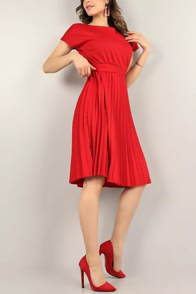 أحمر مطوي مساء اللباس وفستان التخرج   