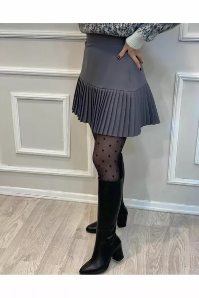 Gonna plissettata da donna Gonna in lycra a mezza plissetta con cerniera nascosta sul retro