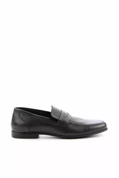 Mocassins en cuir véritable noir pour hommes 