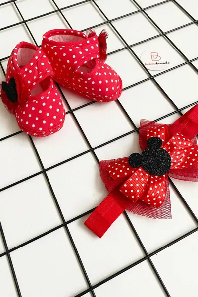 Polka Dot Baby Girl Band Booties Set 0-6 Monate Baby Booties Baby Band 2er Set