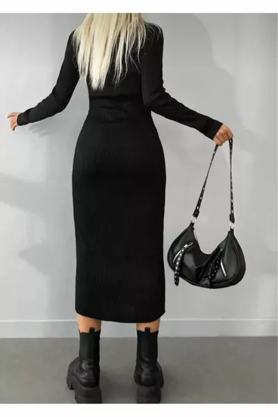 Водолазка длина миди вельветовое хлопковое платье-карандаш