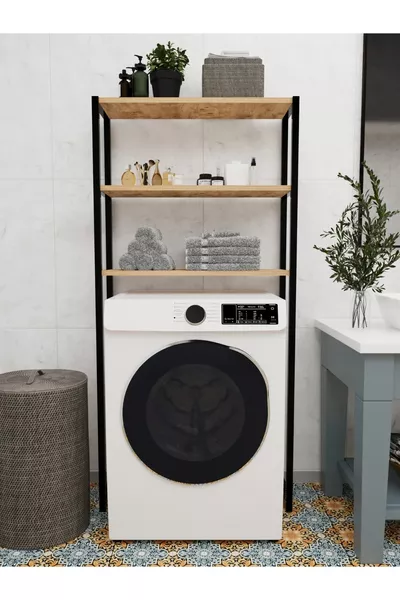 Bovenkast organiserende plank voor wasmachine Badkamerkast plank Plank boven de machine Walnoot